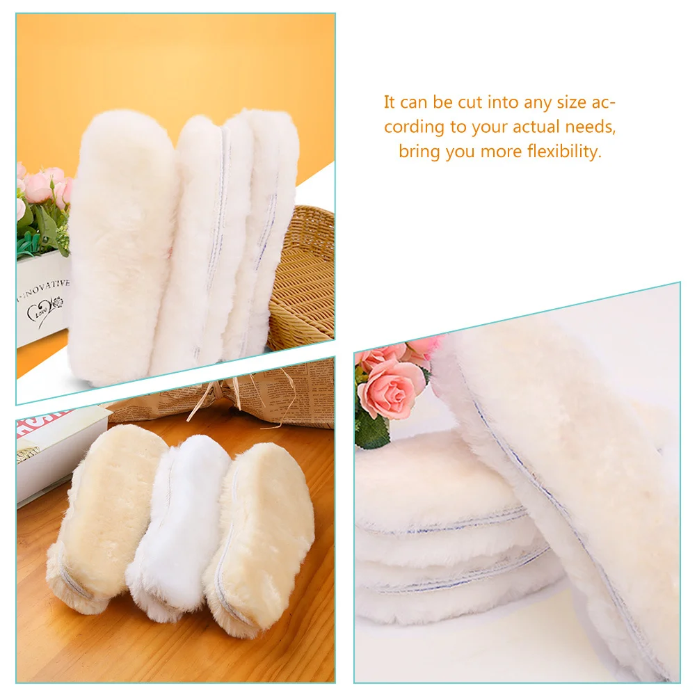 

2 Pairs Insole Wool Insulation Shoe Insoles Insulated for Boots Arch of Foot Fleece Women's