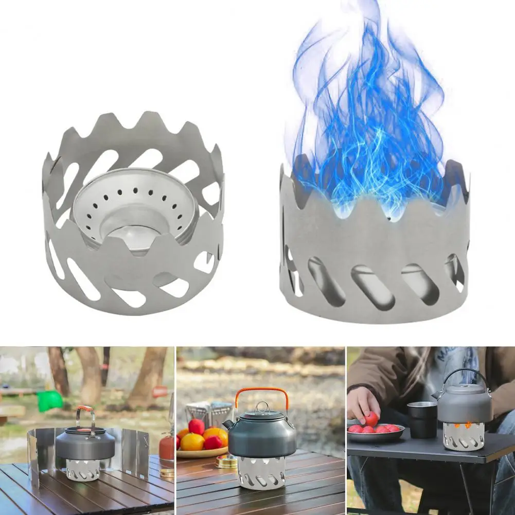 

1 Set Alcohol Stove Folding Storage Heat-Resistant Windproof Ultralight Aluminum Portable Alcohol Burner Mini Camping Stove Camp