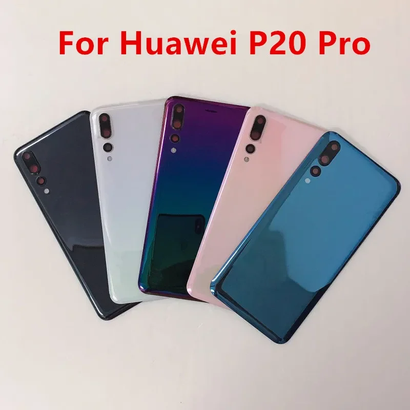 P20Pro Battery Back Cover For Huawei P20 Pro Rear Housing Glass Case Replace Phone Repair Spare Part + Camera Lens