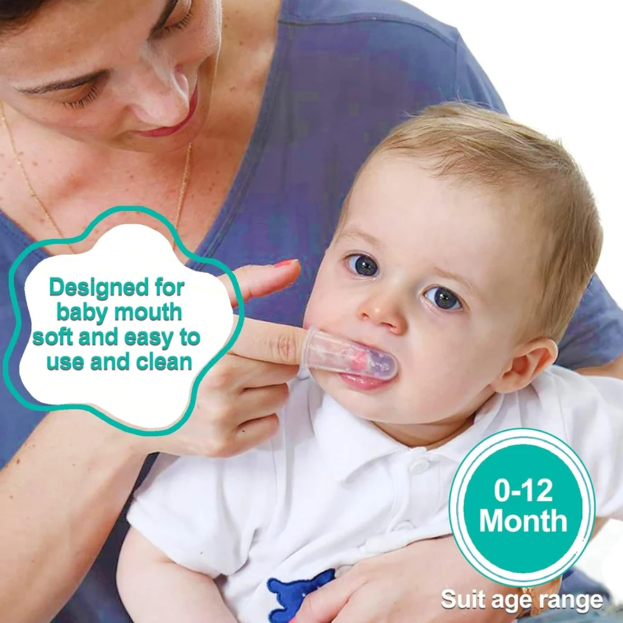 

1pcs Baby Finger Toothbrush Food Grade Silicone Thumb Toothbrush Infant Tongue Coating Cleaning Brush