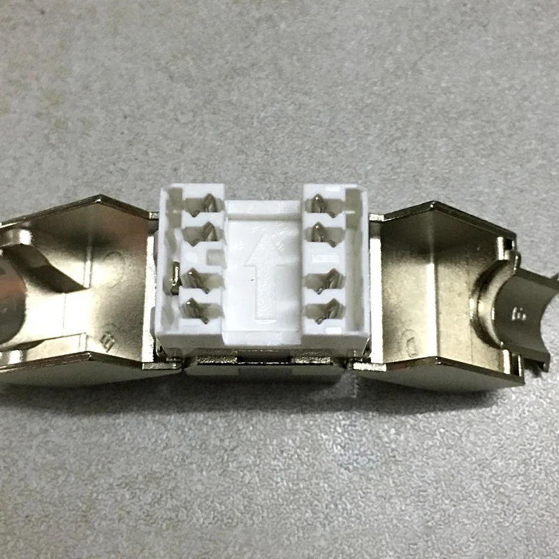 Toolless RJ45 Keystone Cat7 Cat6a Shielded FTP Zinc Alloy Module 10GB Network Keystone Jack Connector Adapter Cat7 Rj45