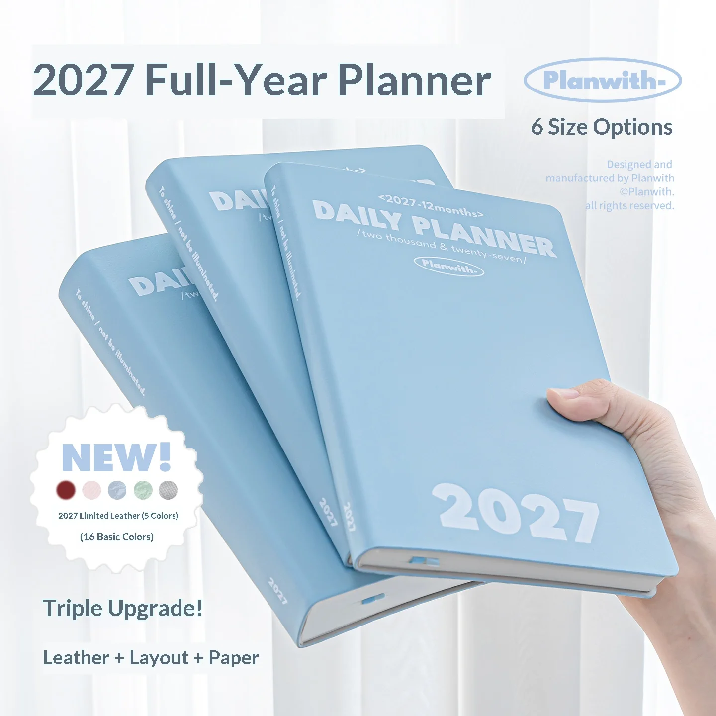 Planwith 2027 Annual Soft Cover Notebook Day Plan Week Month Plan Kawaii Calendar Memo Schedule Book Efficiency Manual Check