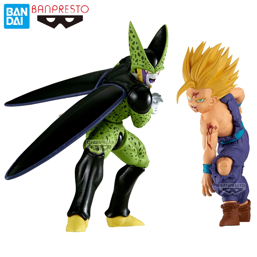 

In Stock BANDAI Banpresto Dragon Ball Z Son Gohan SSJ2 Cell Match Makers Series Collectible Anime Figure Model Toy Gift