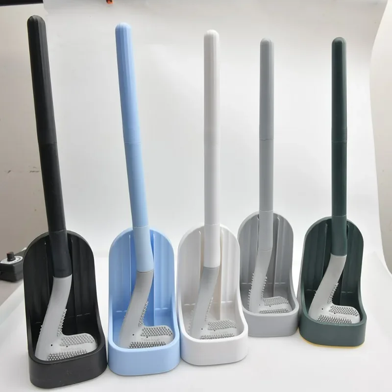 Detachable Long-handled Silicone Toilet Brush Toilet Soft Rubber Cleaning Brush Toilet Brush Base No Dead Space Toilet Brushes