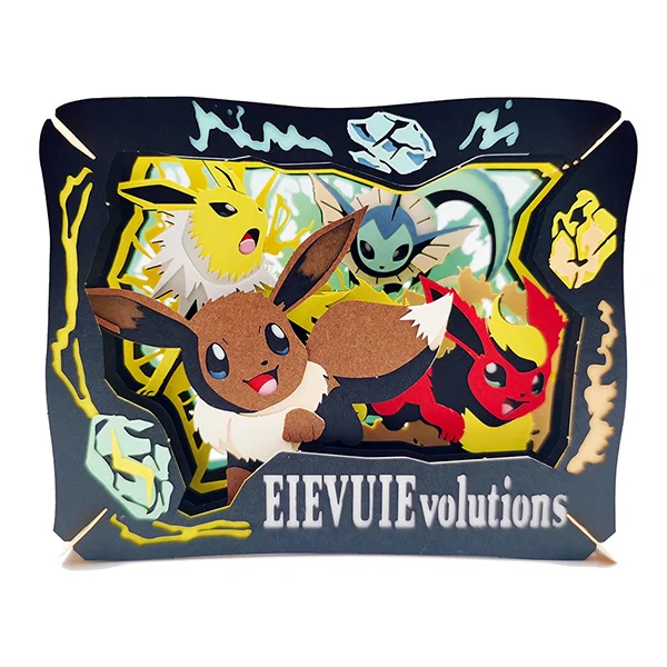 New Pokemon Cartoon Anime  Eevee Handmade Diy Three-dimensional Toy 3d Paper Model Paper Theater Creative Decoration Gift