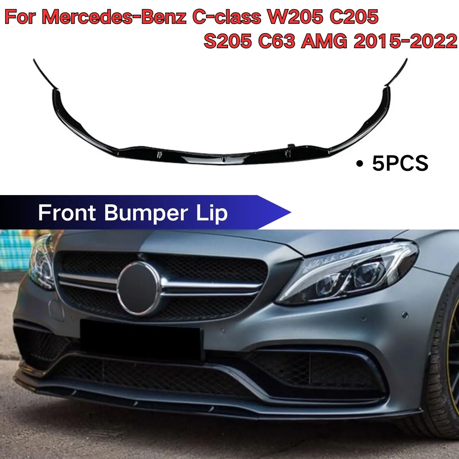 

5 шт., передний бампер для Mercedes-Benz C-class W205 C205 S205 C63 AMG 2015-2022