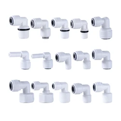 90 Degree Elbow RO Water Fitting 15 Types Male Female Thread 1/4 3/8 POM Hose PE Pipe Connector Filter Reverse Osmosis Parts