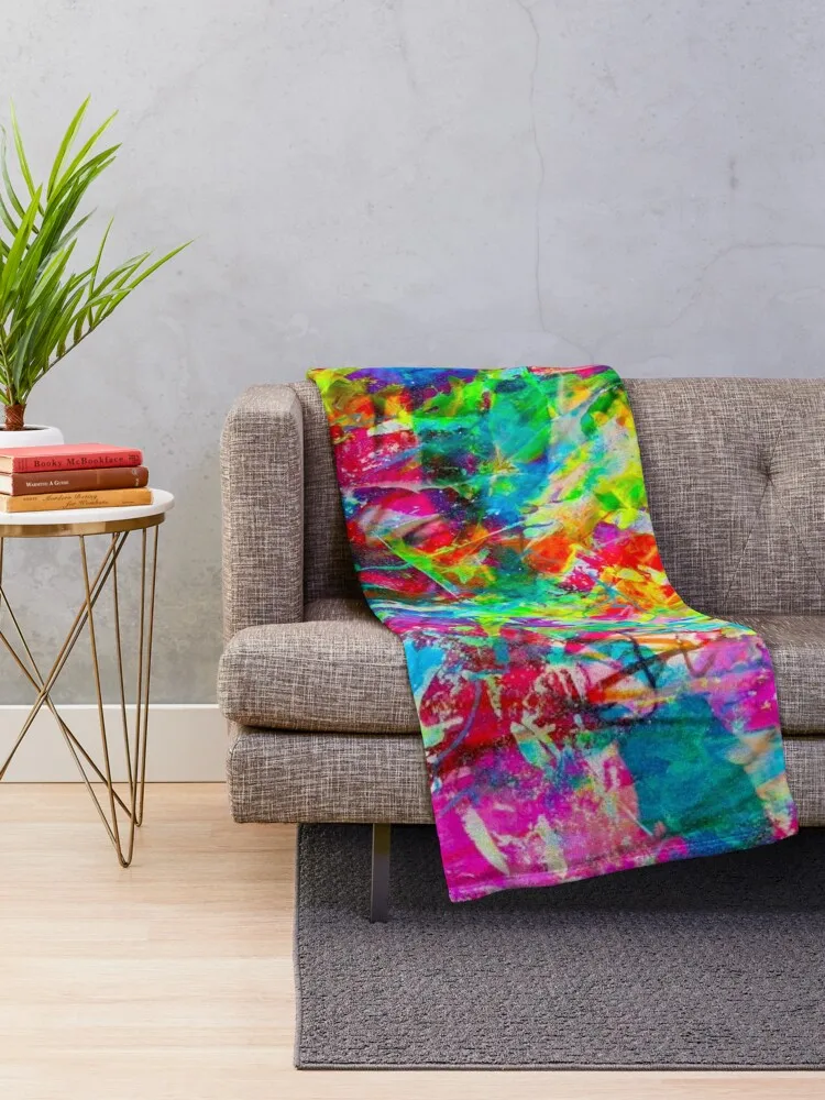 311. Bubblegum Dreams: Colorful Pop Art Delight Abstract Throw Blanket Soft Heavy Blankets