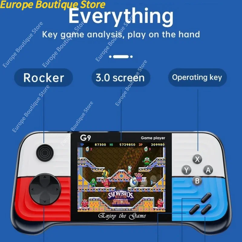 G9 وحدة تحكم ألعاب فيديو محمولة باليد شاشة 3 بوصة تدعم 2 لاعبين آلة ألعاب ريترو لهدايا الأطفال #1