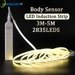 LED Motion Sensor Light Strip Waterproof Kitchen Cabinet Night Light 1-5M Tape Light For Indoor Bedroom Wardrobe Stair Lighting