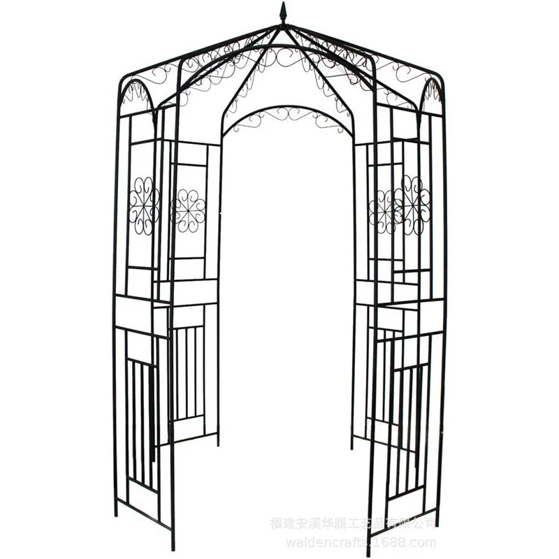 European wrought iron wedding arch yurt pavilion four-corner pavilion climbing vine frame booth wrought iron flower stand arch