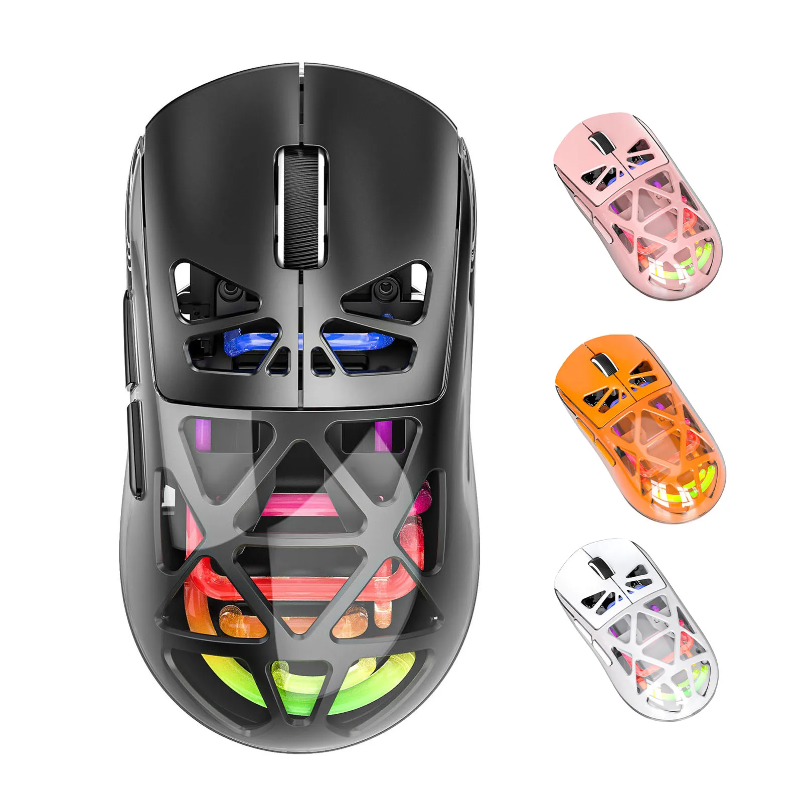 Draadloze gamingmuis Bluetooth-muis 4800 DPI holle schaal Draagbaar Oplaadbaar met ontvanger voor computer voor Android-systeem