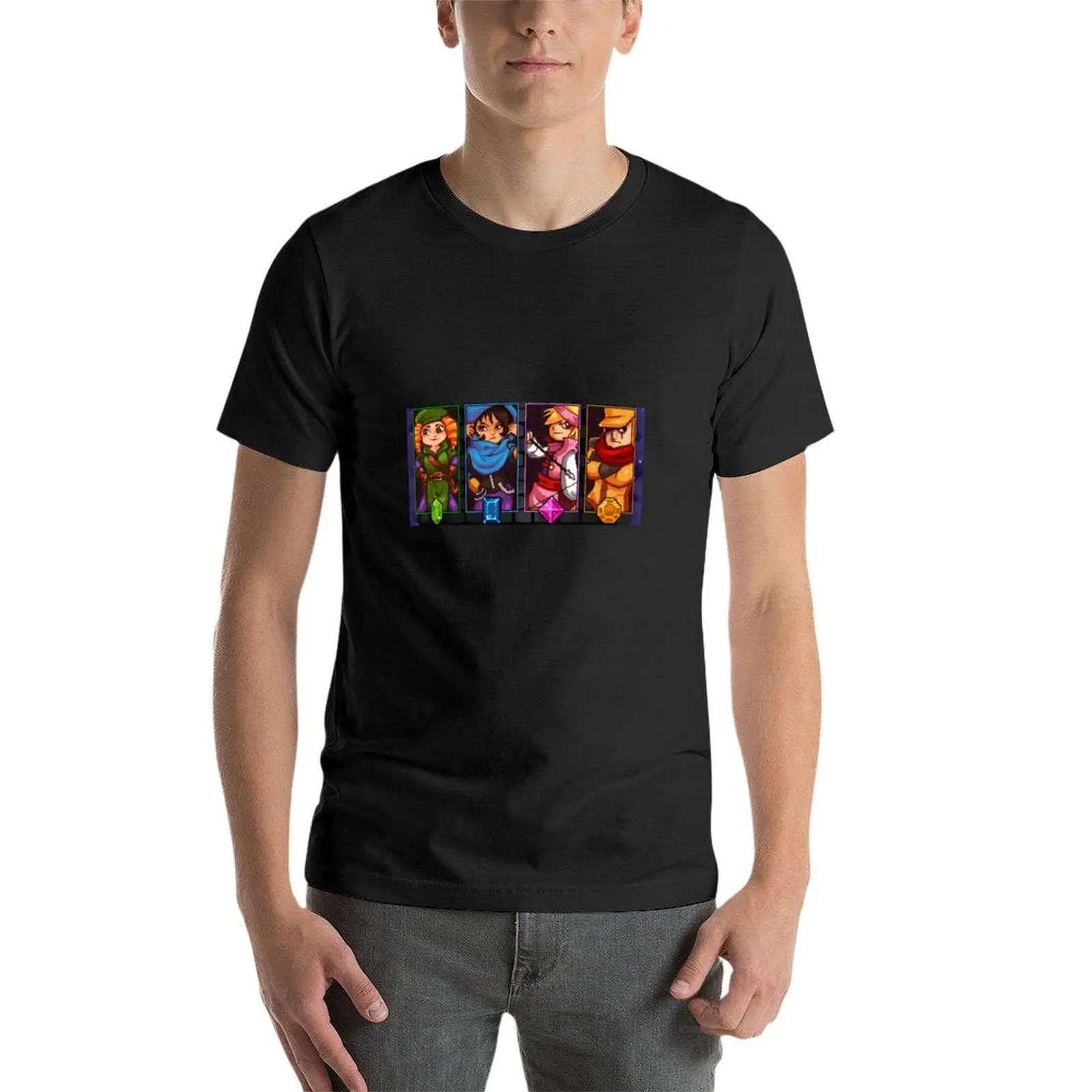 T-shirt towerfall vestiti carini vestiti vintage semplici magliette nere da uomo