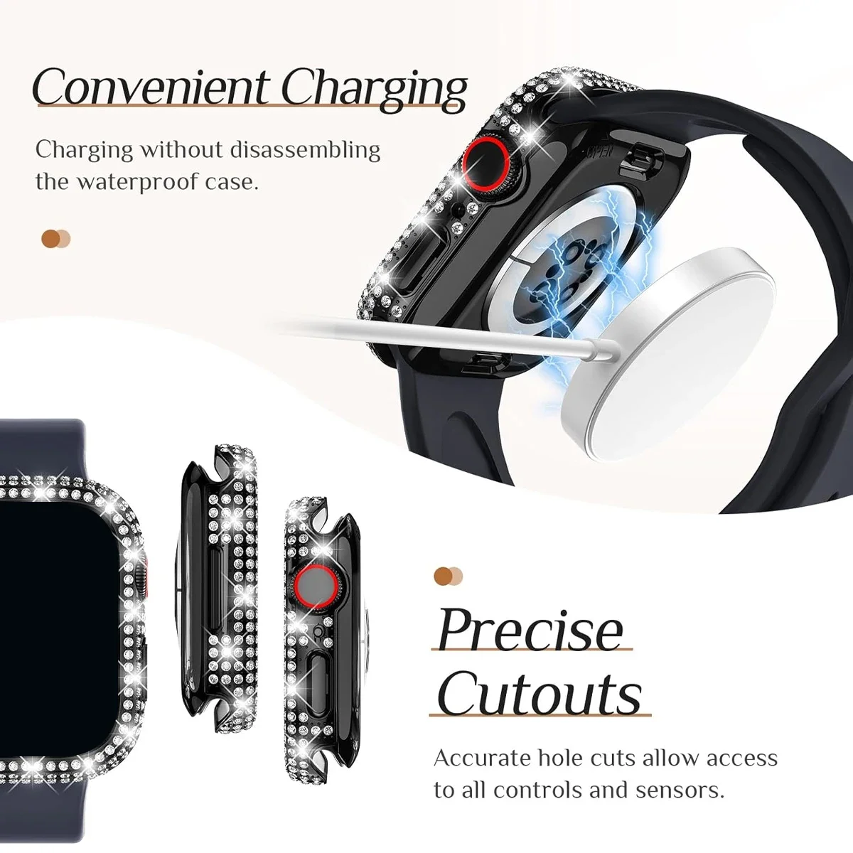 Pop Full Coverage Tempered Glass Cover For Apple Watch 10 46MM 42mm 9 8 7 6 SE 41mm 45mm 40mm 44mm IWatch Series Diamond Watch C