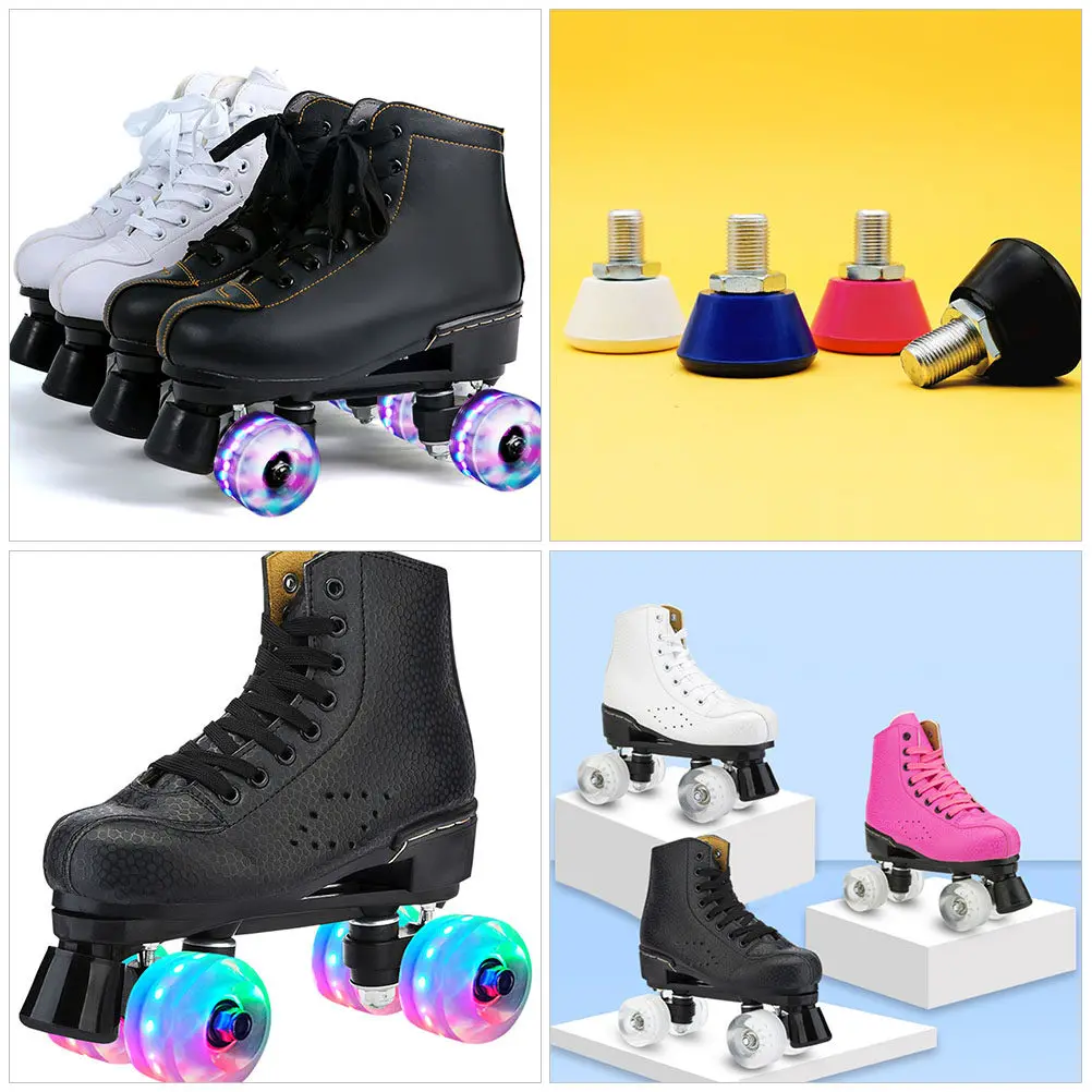 

Пара резиновых стопоров для роликовых коньков, регулируемые тормозные колпачки, сменные стопоры для коньков, профессиональные износостойкие аксессуары для катания