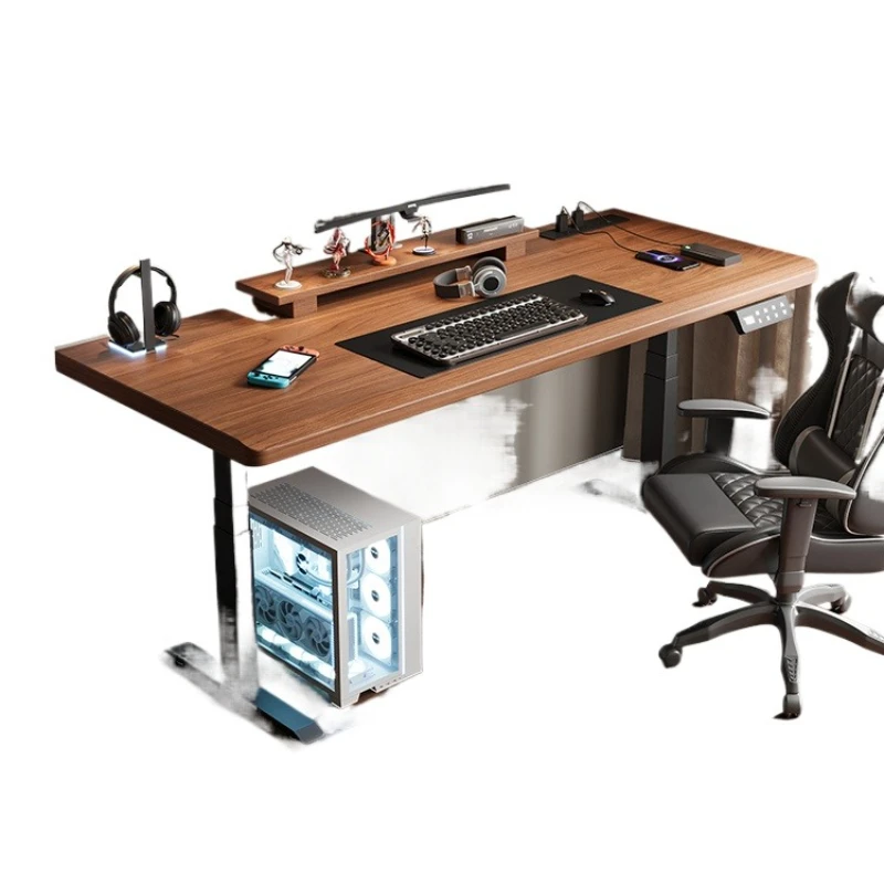 

Solid wood electric lifting table computer table home desk study desk smart e-sports