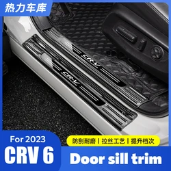 4Pcs Stainless Steel Car Door Sill Scuff Plate Guard Protector Cover Trim For Honda CRV CR-V 6 2023 2024