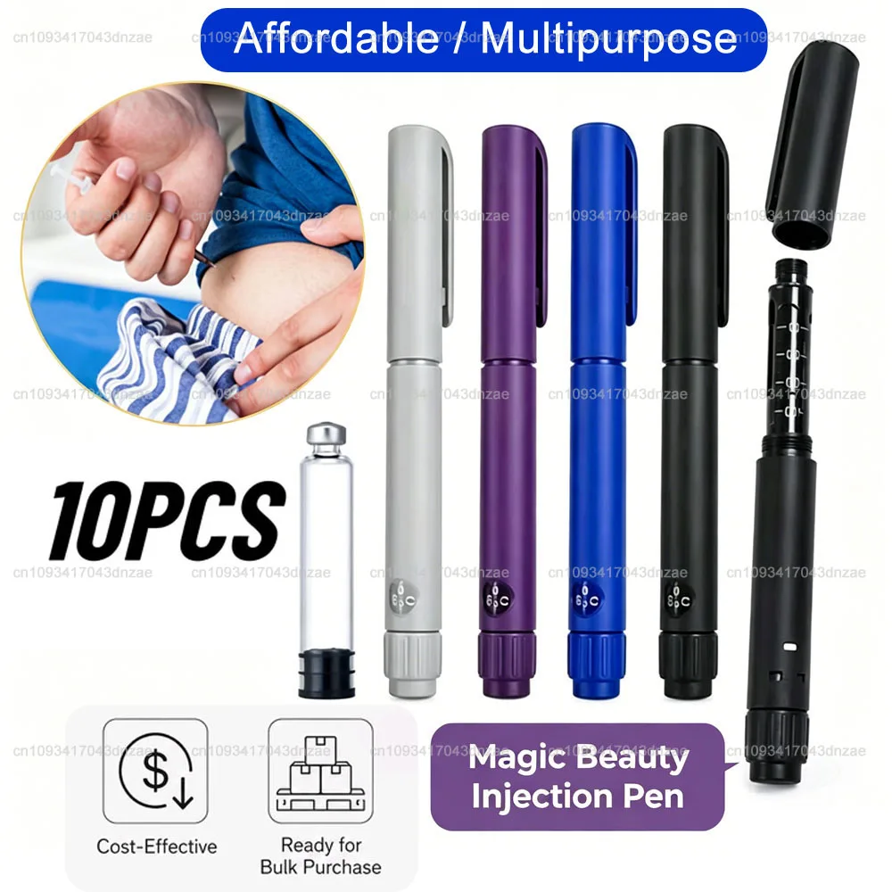 10PCS New Disposable Sterile Insulin Injection Pens Adjustable Growth Hormone Dosage 60U Magic Injection Pen Medical Aesthetics