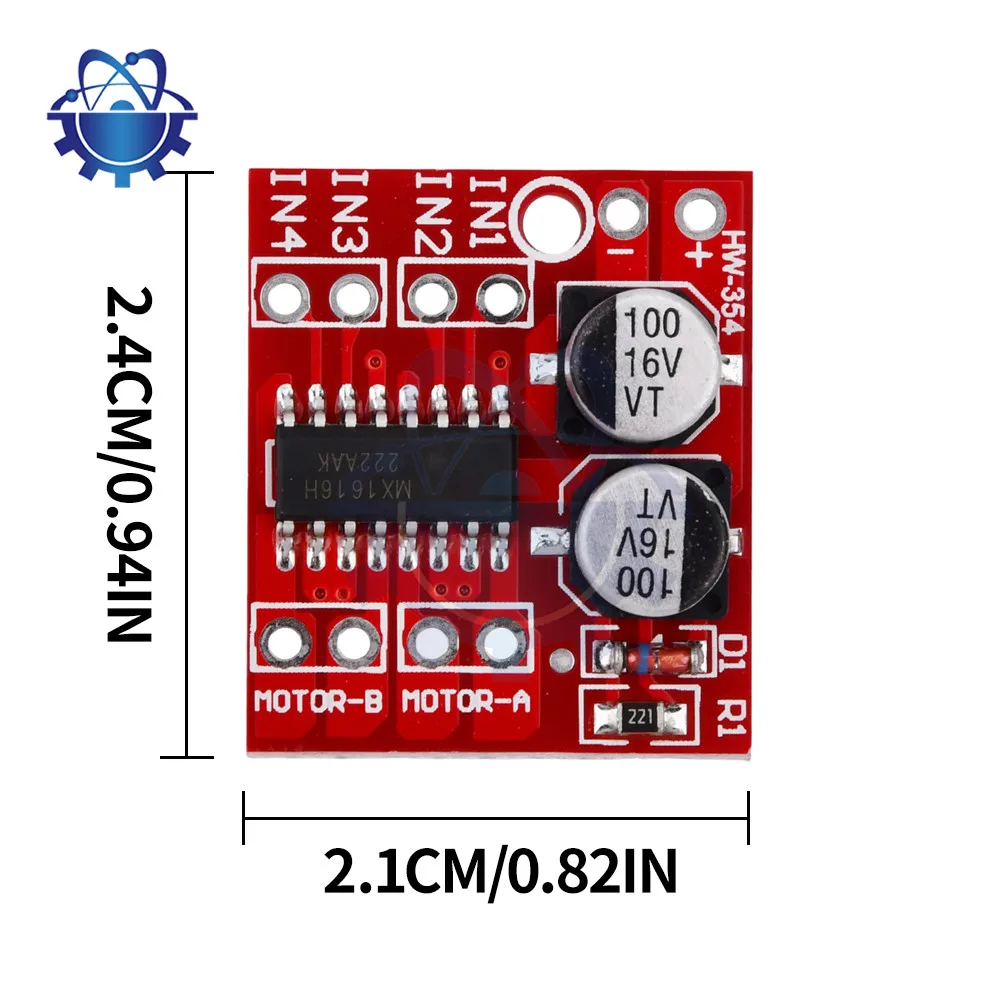 MX1508 DC Dual Circuit Motor Drive Board Module DC 2V-10V 1.5APWM Speed Motor Driver L298N Mini Controller Board
