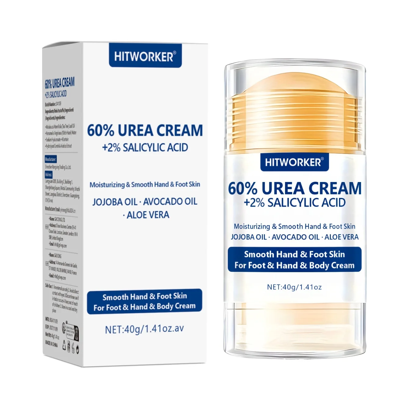 Crema Desodorante de 40g para el Cuidado de Manos y Pies, Hidratante y Embellecedora en Barra