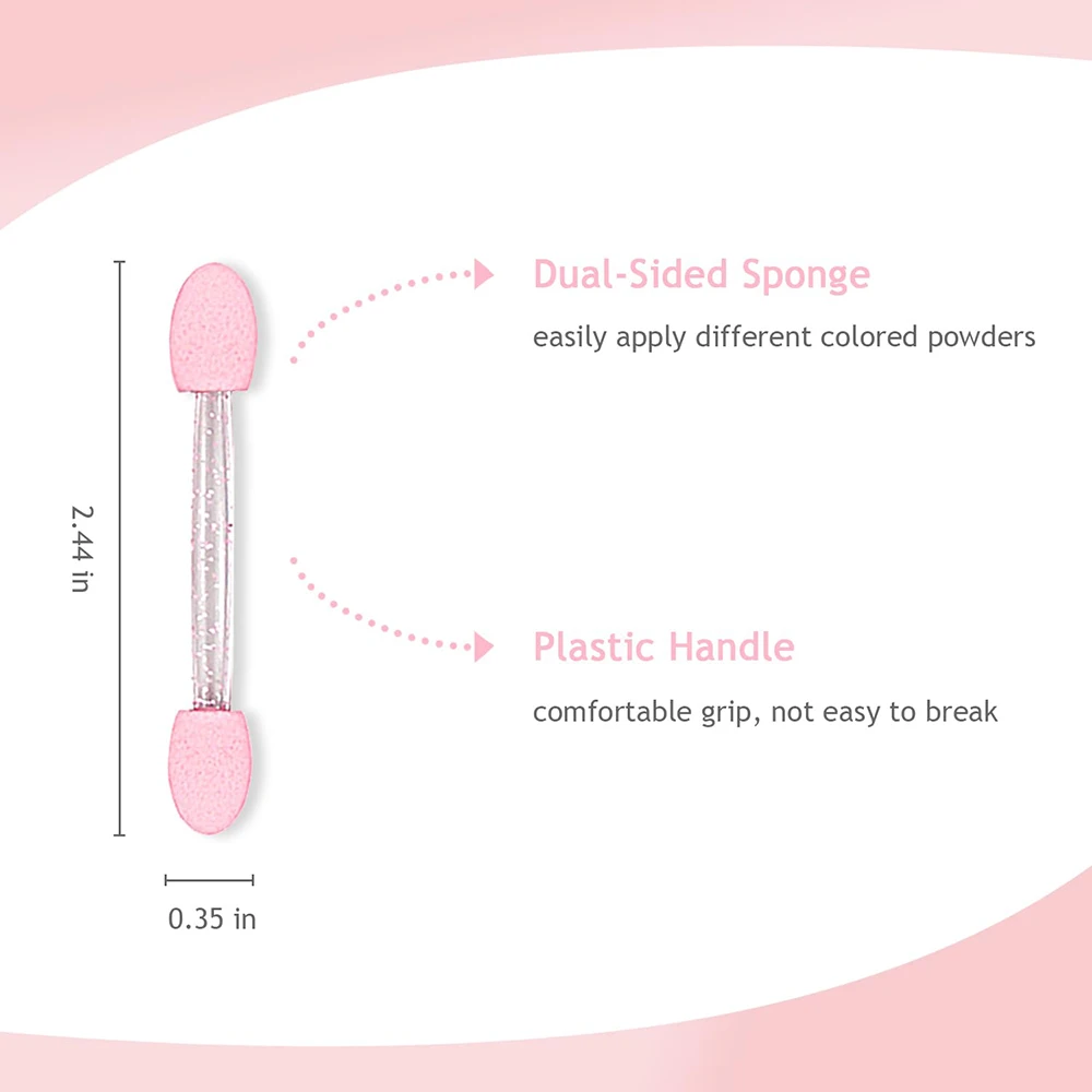 50 teile/paket Chrom Glitter Stift Applikator Dual-end Lidschatten Schwamm Frauen Hause Make-Up Nägel DIY Pinsel Glitters Malerei Stift