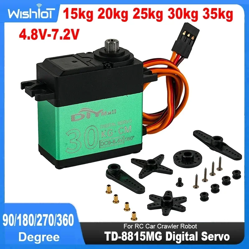 Digital Servo Metal Gear torsi tinggi 15kg 20kg 25kg 30kg 35kg 90 ° 180 ° 270 ° 360 derajat RC Servo untuk Robot mobil pesawat