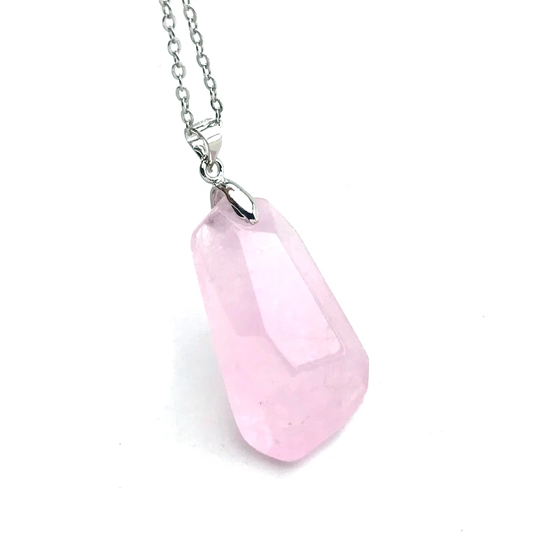 CSJ Trendy Natural Aquamarine Pendants Sterling 925 Silver Morganite Raw Gemstone Necklace for Women Party Gift Hexagonal Prisms - Image 5