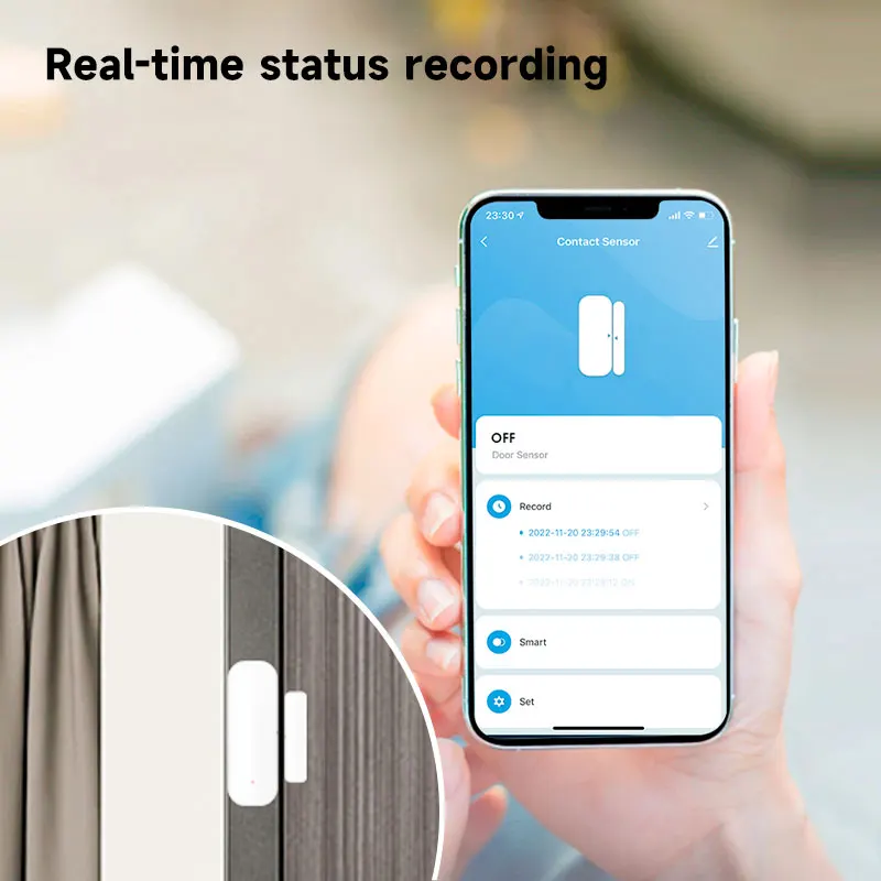 Tuya Wifi Deursensor Raamsensor Smart Home Draadloze Deurdetector Smart Life App Afstandsbediening Voor Alexa Google Home