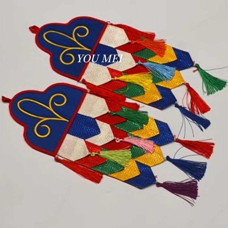 1Pcs Mini Tibetan-Style Five-Colored Flag,Embroidered Cloud Auspicious Pattern Hanging Banner,Hanging Chapel Altar Prayer Flags