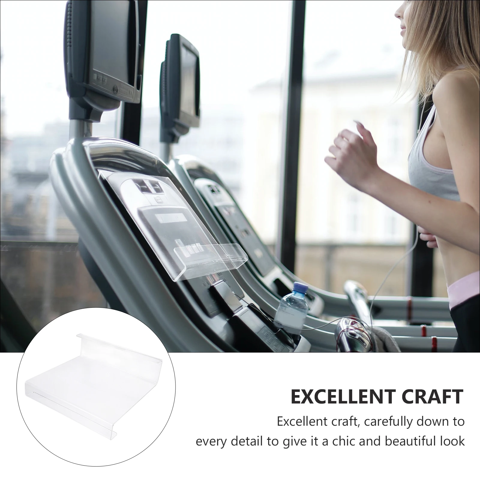 Durable Transparent Treadmill Book Holder Rack For Tablet Magazine Acrylic Reading Frame Ebook Storage Display Stand Flat Home