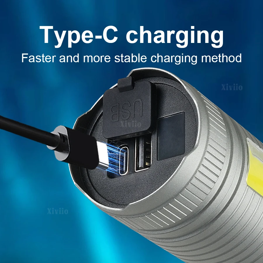 2025 Upgrade Super Bright Flashlight Rechargeable Zoom Tactical Torch 12000mAh High Powerful LED Camping Flashlight Lighting 4km