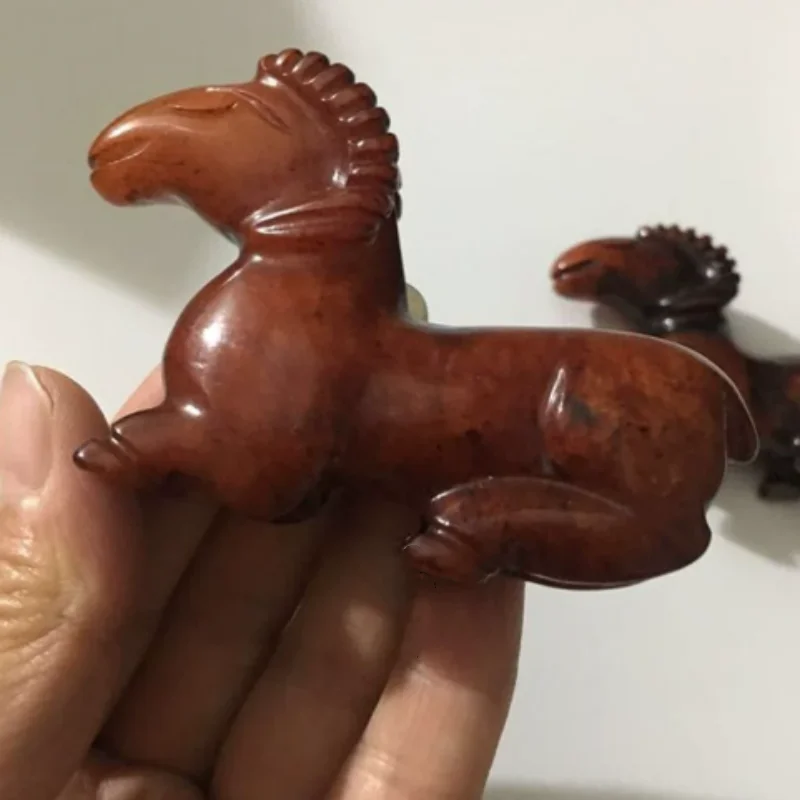 Antique Xiuyan Jade Zodiac Goat Sheep Carving - Handheld Plaything & Hanging Ornament, Exquisite Folk Art Craft Collectible