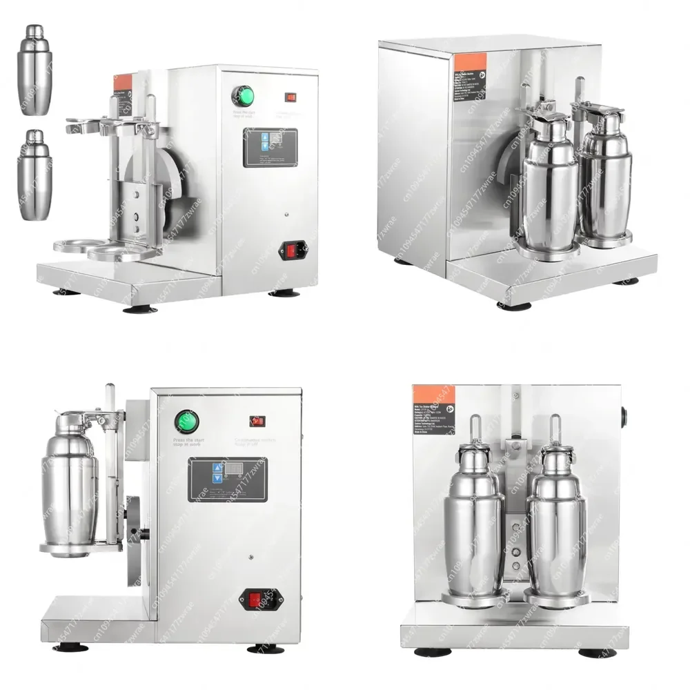 120W Commercial Blender Machine Double Head Milk Shake Mixer Milk Tea Shaker 0-180s Adjustable Speed