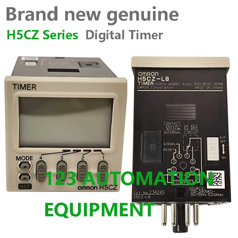 

Authentic New Omron H5CZ-L8 L8D L8E L8ED Digital Timer 100-240VAC 12-24VDC/AC Time Relay