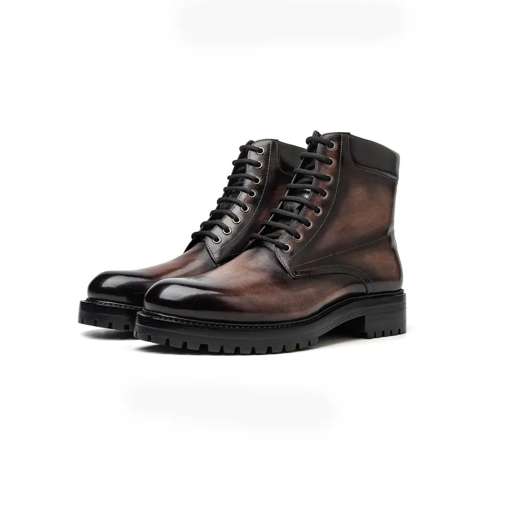 men cow skin boots brush colro male shoes boots winter shoes