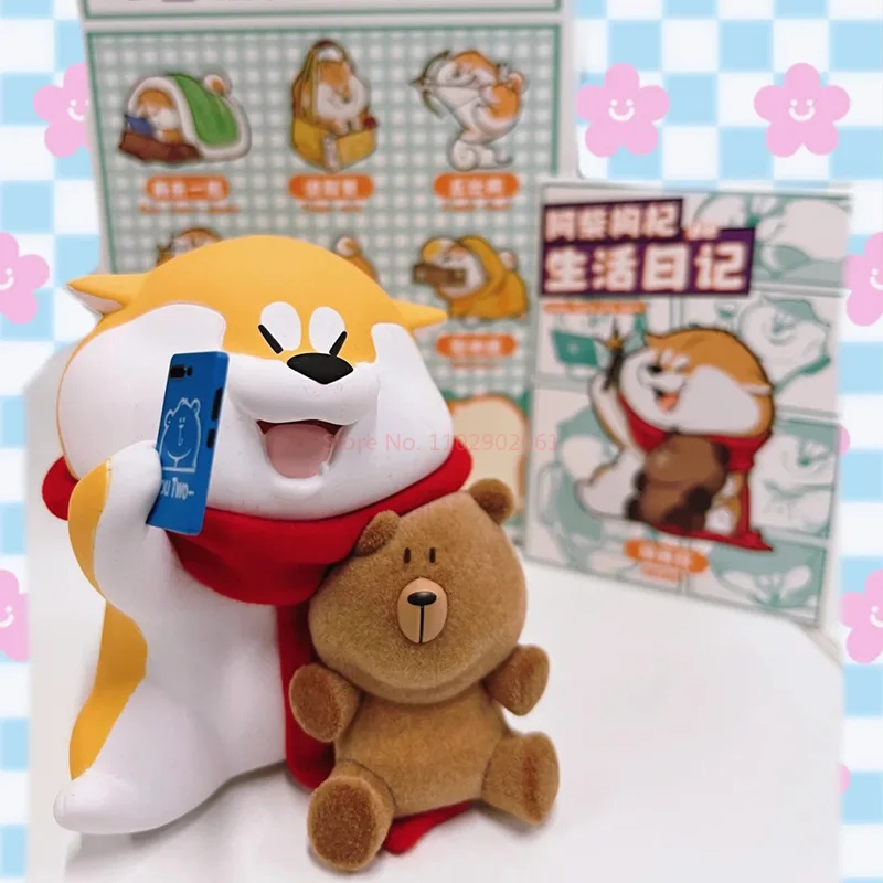 Shiba Inu Seri Buku Harian Kehidupan Kotak Buta Model Koleksi Kotak Misteri Dekorasi Boneka Figur Anime Lucu Mainan Hadiah Ulang Tahun