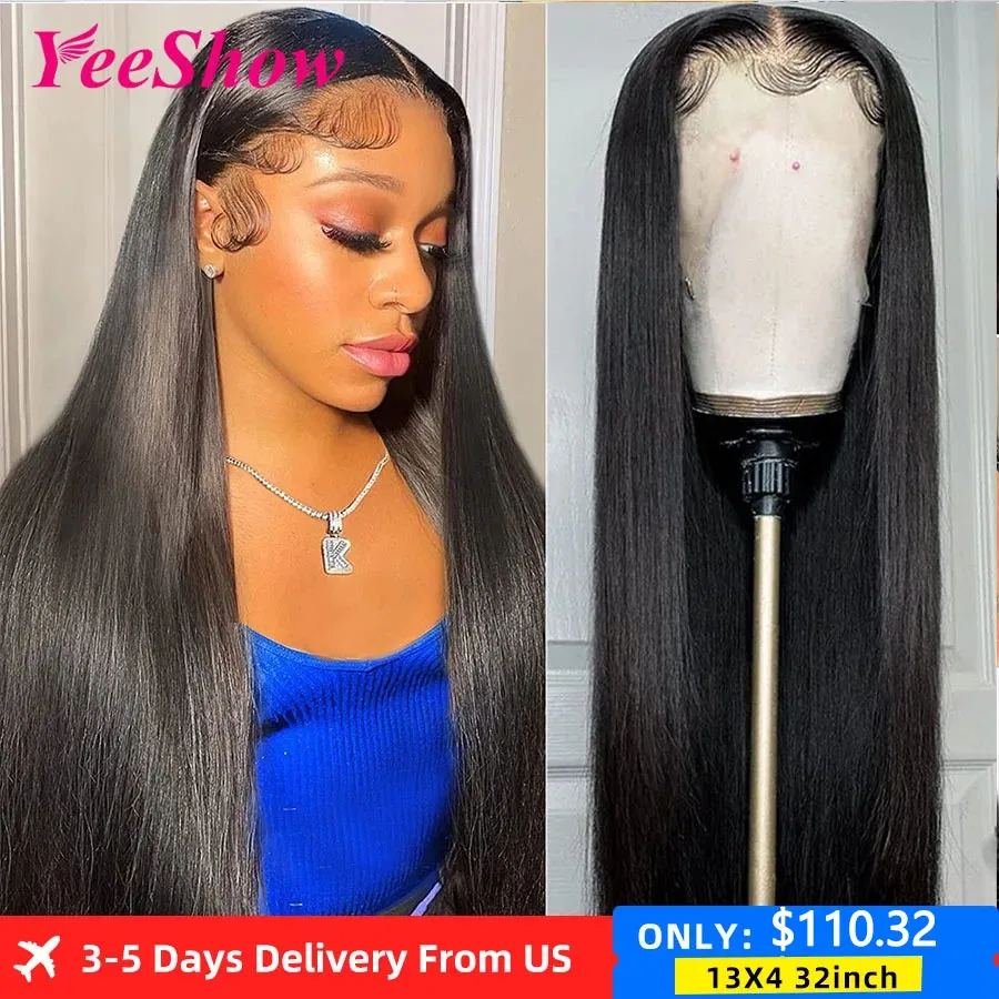 Straight Lace Front Wigs 13x6 HD Transparent Lace Frontal Wig Pre Plucked Remy 13x4 Brazilian Straight Human Hair Wigs For Women