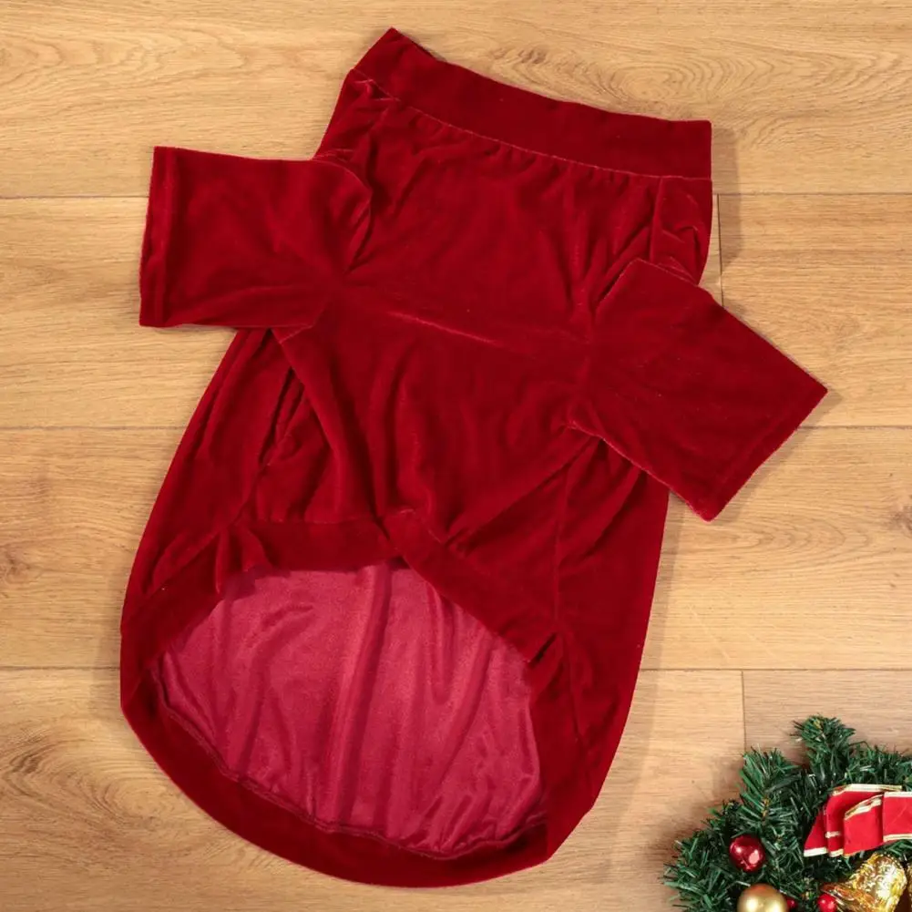 Holiday Pet Apparel Velvet Christmas Dog T-shirt Cozy Festive Pet Outfit Warm Winter Holiday Pullover Shirt for Dogs Soft Velvet