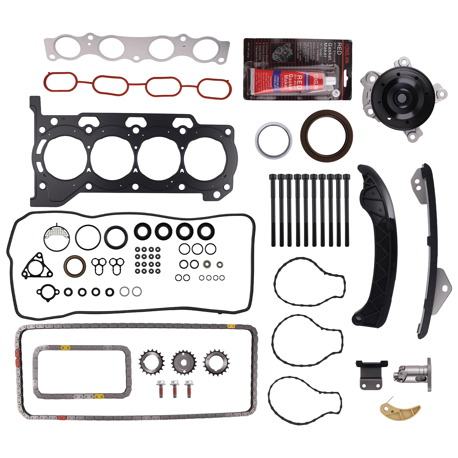 

Complete Engine Rebuild Kit for Scion XD for Toyota Corolla 1.8L 2ZRFE 2008-2016 New Timing Chain Kit Engine Rebuild Package