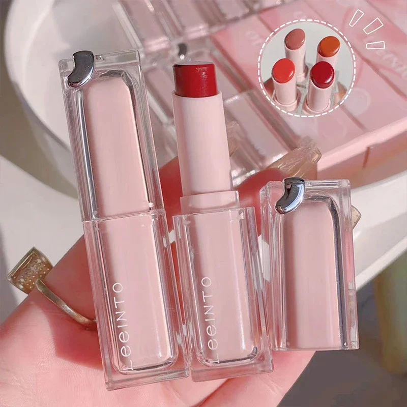 Heallor-Bálsamo labial de cristal rojo y marrón, bálsamo labial de gelatina, espejo hidratante, luz de agua, esmalte de labios sólido, tinte de labios rojo, Cosmet de maquillaje