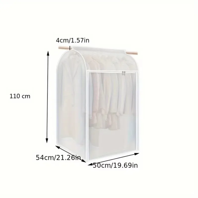 Large Capacity Dormitory Household Coat Dress Dustproof Cover Translucent Clothing Dust Cover Closet Clothes Cover Moistureproof