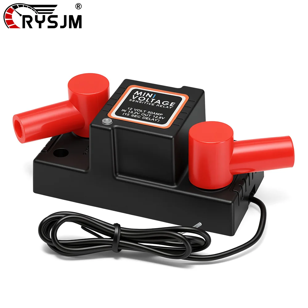 Relé sensible al voltaje, aislador de batería, mini aislador de voltaje impermeable, 12V 50A VSR, interruptor inteligente para coche, ATV, UTV, barco, RV, camión