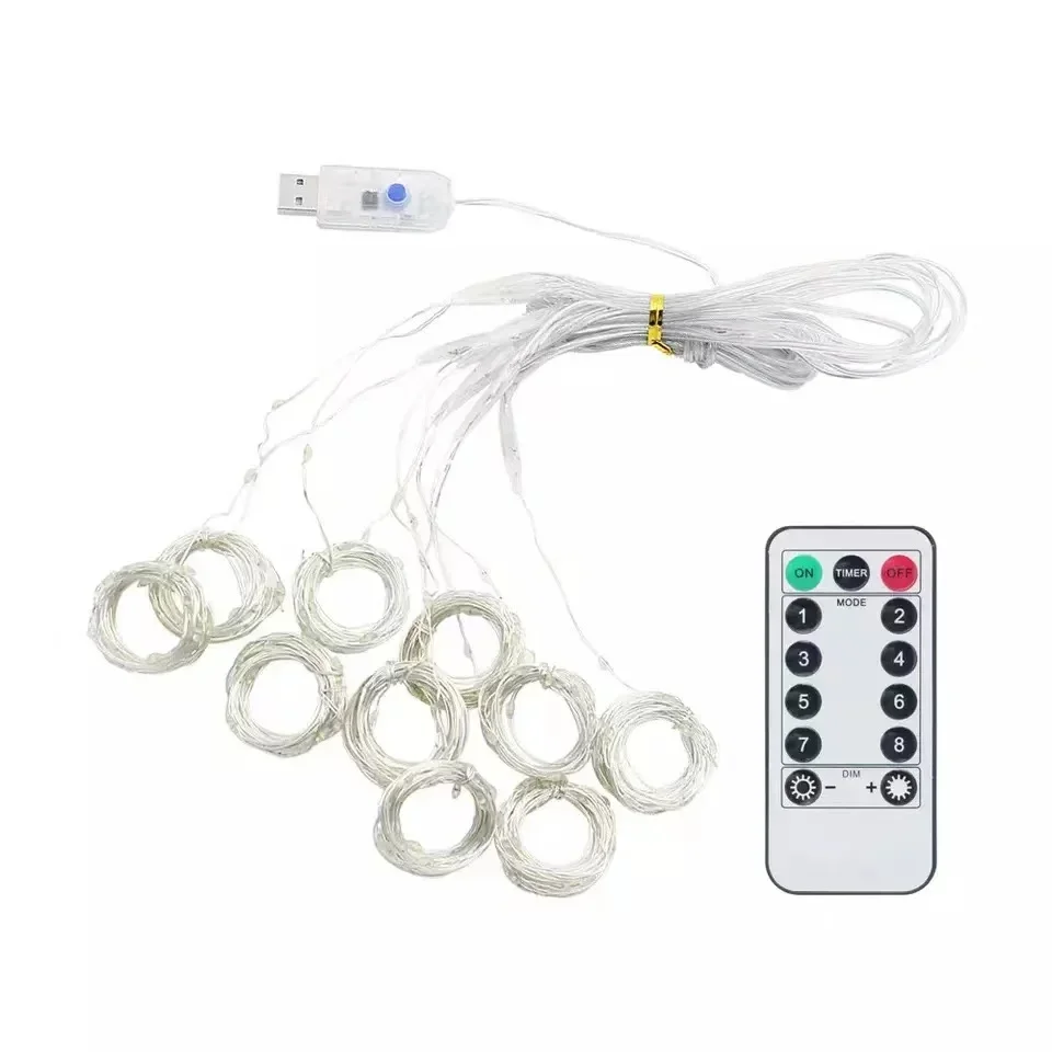 Cortina LED guirlanda string lights, usb feericamente luzes, lâmpada do quarto, decoração de natal, presente de ano novo