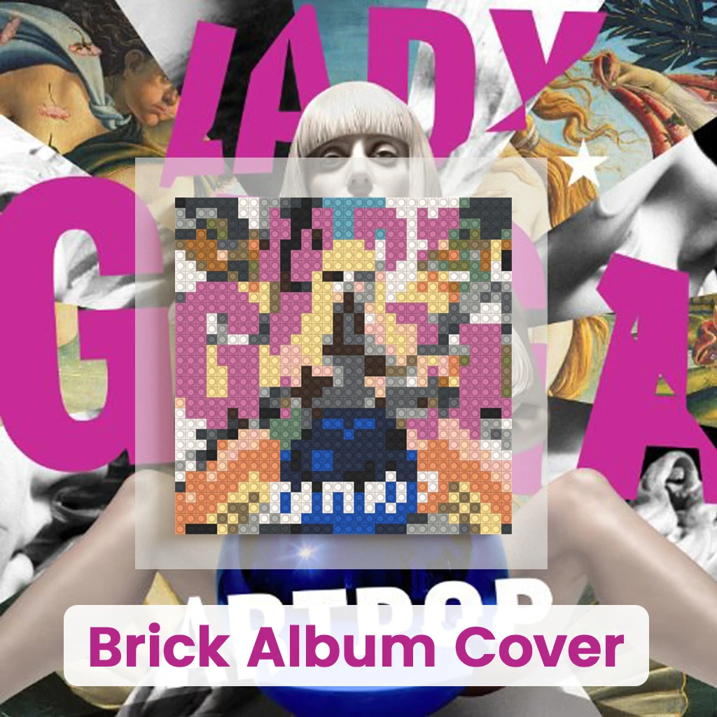

L-Lady Gaga Classic Album MOC Building Blocks Puzzle Brick Mosaic Art Poster Wall Hanging Painting Living Room Home Decoration
