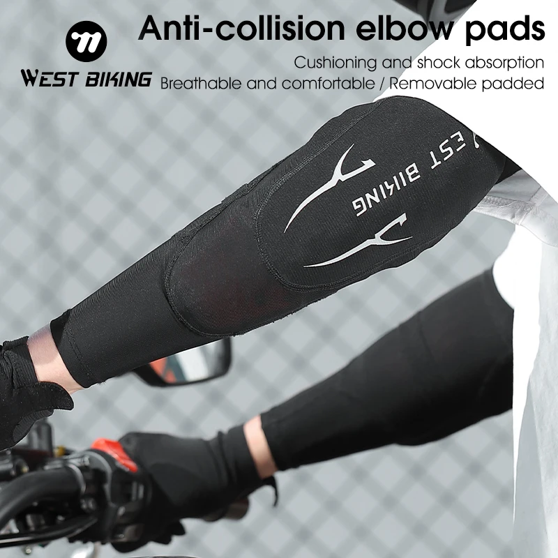 

WEST BIKING Bicycle Arm Sleeve Anti-collision UV Protection Bike Outdoor Sport Riding Elbow Pads Wear Cycling Arm Safety Gear