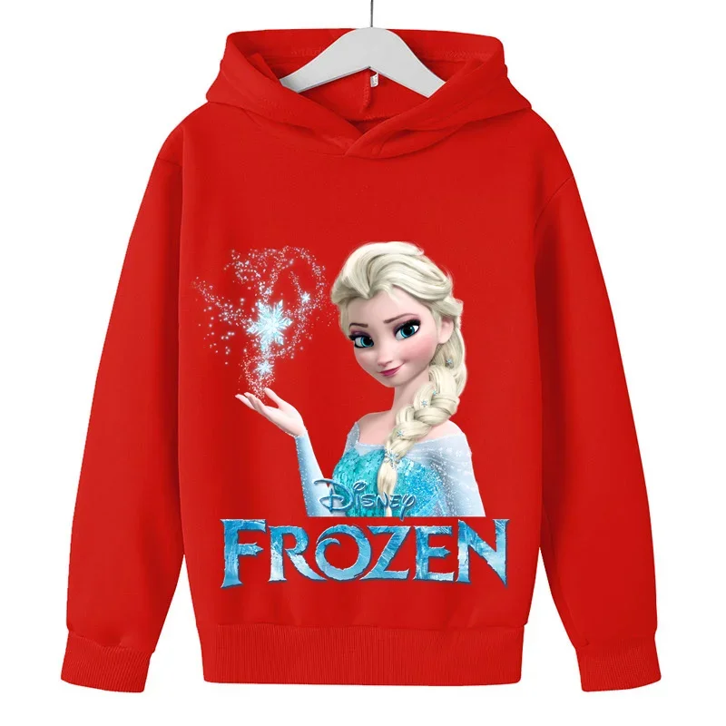 New 2023 Frozen Elsa Hoodie Kids 3 4 5 7 9 11 Years Clothes Hoodie Suitable Baby Girl Long Sleeve Antumn Manga Pullover Sweater