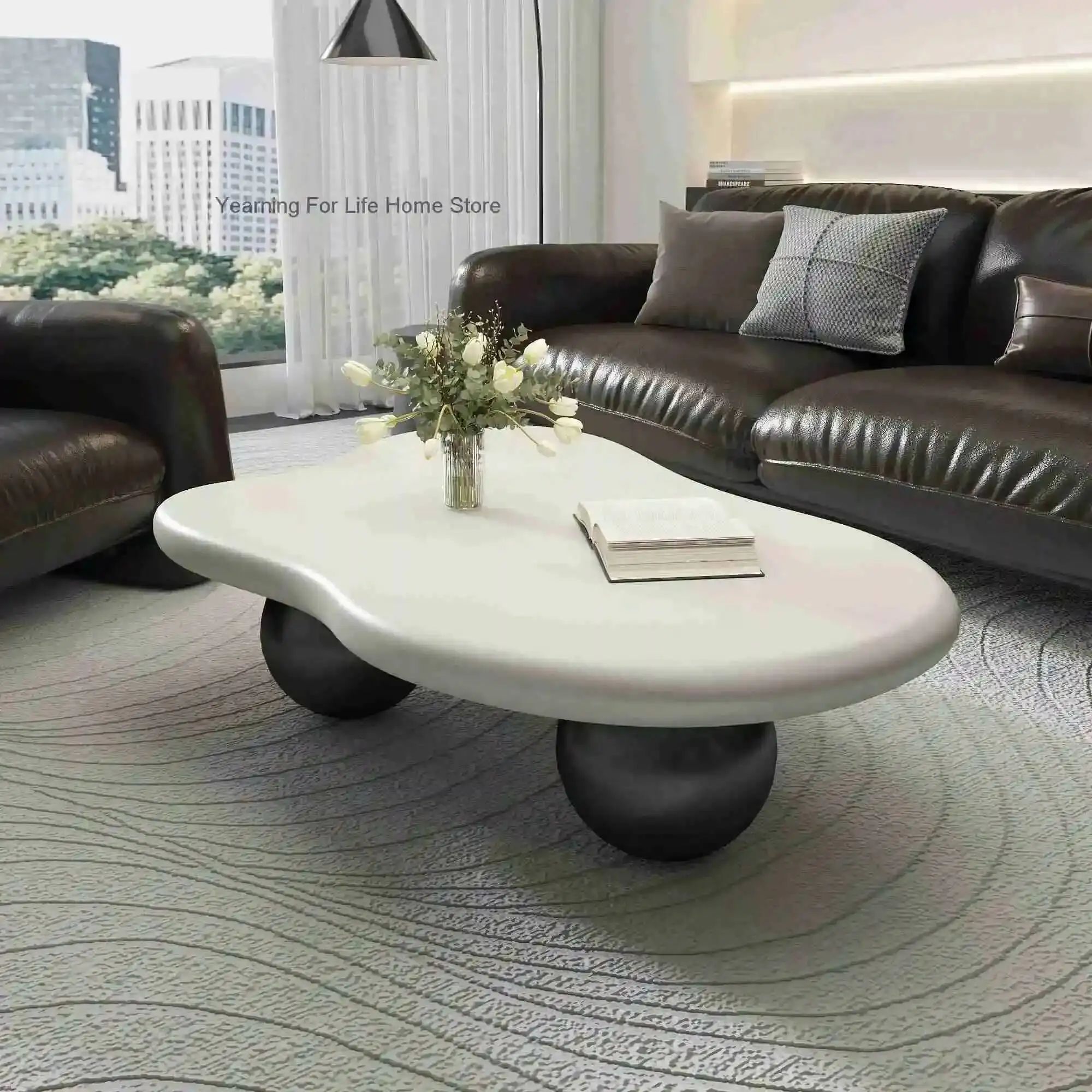 

Table Design Aesthetic Italian Modern Fashion Coffee Clear Minimalist Art Side Table Living Room Mesas Bajas Home Furniture