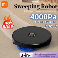 Xiaomi 3-in-1 Smart Sweeping Robot Double-turn Silent Vacuum Cleaner Sweep Mop Brush Multi-function 4000Pa Home Mopping Machine
