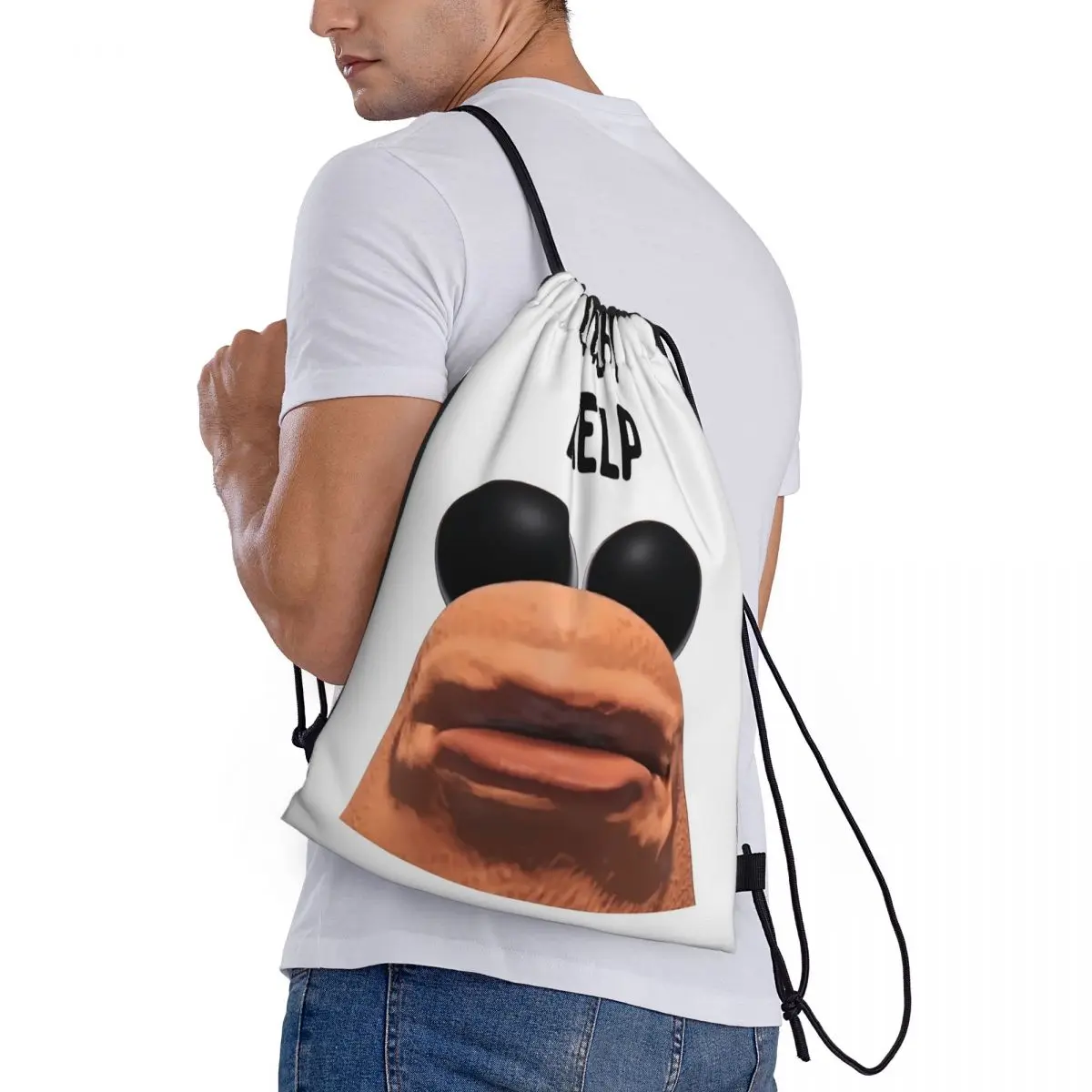 

Marcus The Worm Robert Help Backpacks Fashion Drawstring Bundle Pocket Storage Bag Book Bags for Man Woman Students