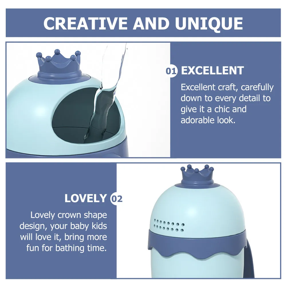 Baby Bath Rinse Crown Shape Safe Soft Silicone Wash Hair Cup For Infant Toddler Bath Time Fun Water Control Rinse Cup
